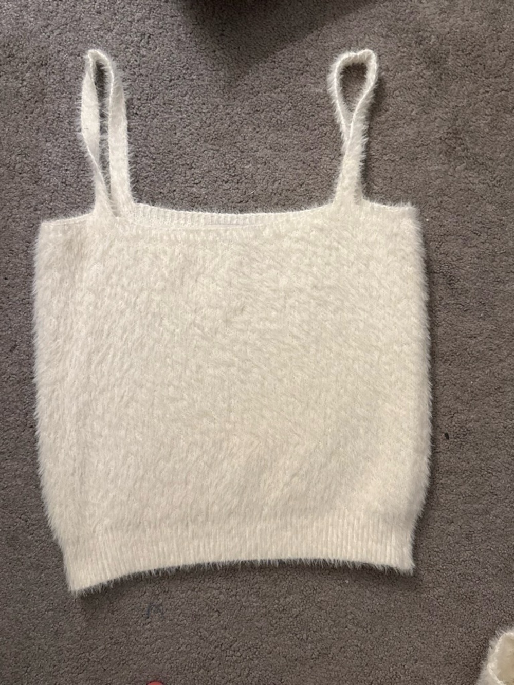 Cozy White Fuzzy Cardigan & tank Top Set - Women Sweaters - Picture 3 of 3